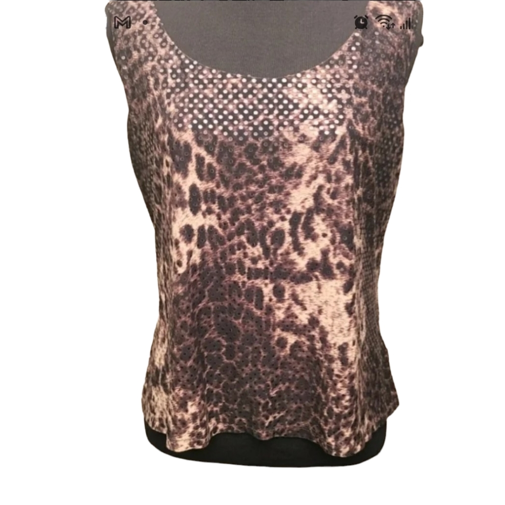 Ell Jay Animal Print Sleeveless Top Size 4